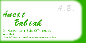 anett babiak business card